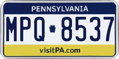 PA license plate MPQ8537