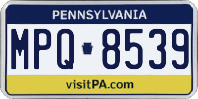 PA license plate MPQ8539