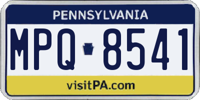 PA license plate MPQ8541