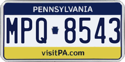 PA license plate MPQ8543
