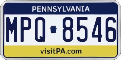 PA license plate MPQ8546