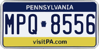 PA license plate MPQ8556