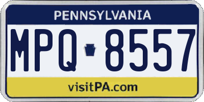 PA license plate MPQ8557