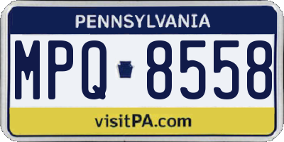 PA license plate MPQ8558