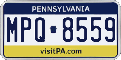 PA license plate MPQ8559