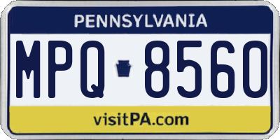 PA license plate MPQ8560