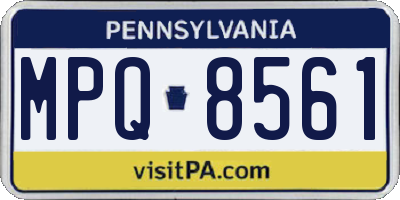 PA license plate MPQ8561