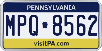 PA license plate MPQ8562