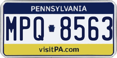 PA license plate MPQ8563