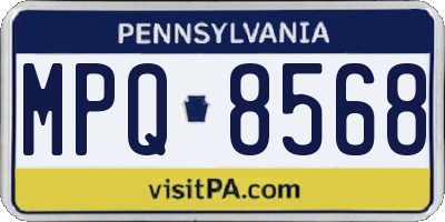 PA license plate MPQ8568