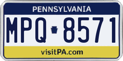 PA license plate MPQ8571