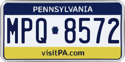 PA license plate MPQ8572