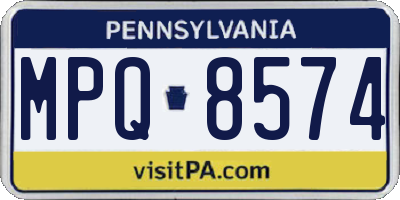 PA license plate MPQ8574