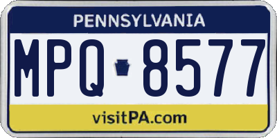 PA license plate MPQ8577