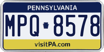 PA license plate MPQ8578