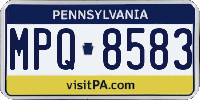PA license plate MPQ8583
