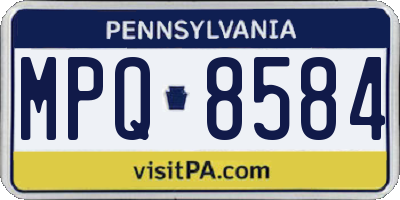 PA license plate MPQ8584