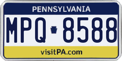 PA license plate MPQ8588