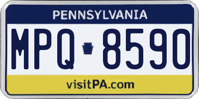 PA license plate MPQ8590