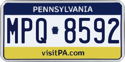 PA license plate MPQ8592