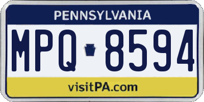 PA license plate MPQ8594