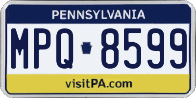 PA license plate MPQ8599