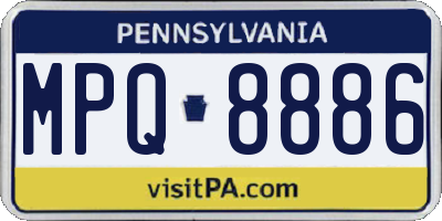 PA license plate MPQ8886