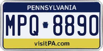 PA license plate MPQ8890
