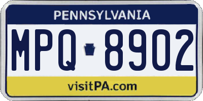 PA license plate MPQ8902