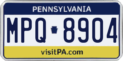 PA license plate MPQ8904