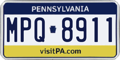 PA license plate MPQ8911