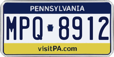 PA license plate MPQ8912