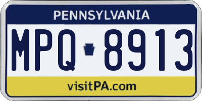 PA license plate MPQ8913