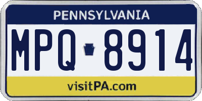 PA license plate MPQ8914