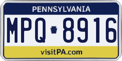 PA license plate MPQ8916