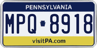 PA license plate MPQ8918