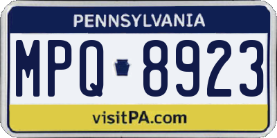 PA license plate MPQ8923