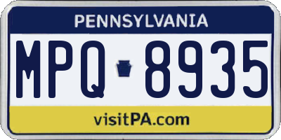 PA license plate MPQ8935