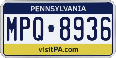 PA license plate MPQ8936