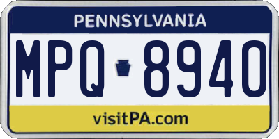 PA license plate MPQ8940