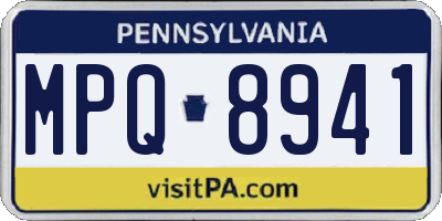 PA license plate MPQ8941