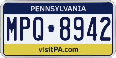 PA license plate MPQ8942