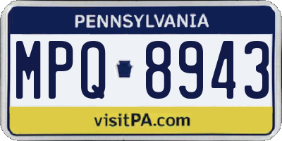 PA license plate MPQ8943