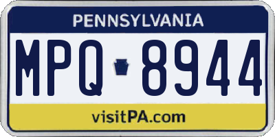 PA license plate MPQ8944