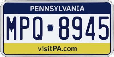 PA license plate MPQ8945