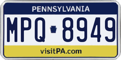 PA license plate MPQ8949
