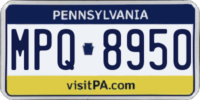 PA license plate MPQ8950