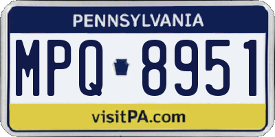 PA license plate MPQ8951