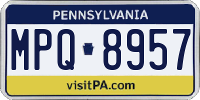 PA license plate MPQ8957