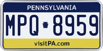 PA license plate MPQ8959
